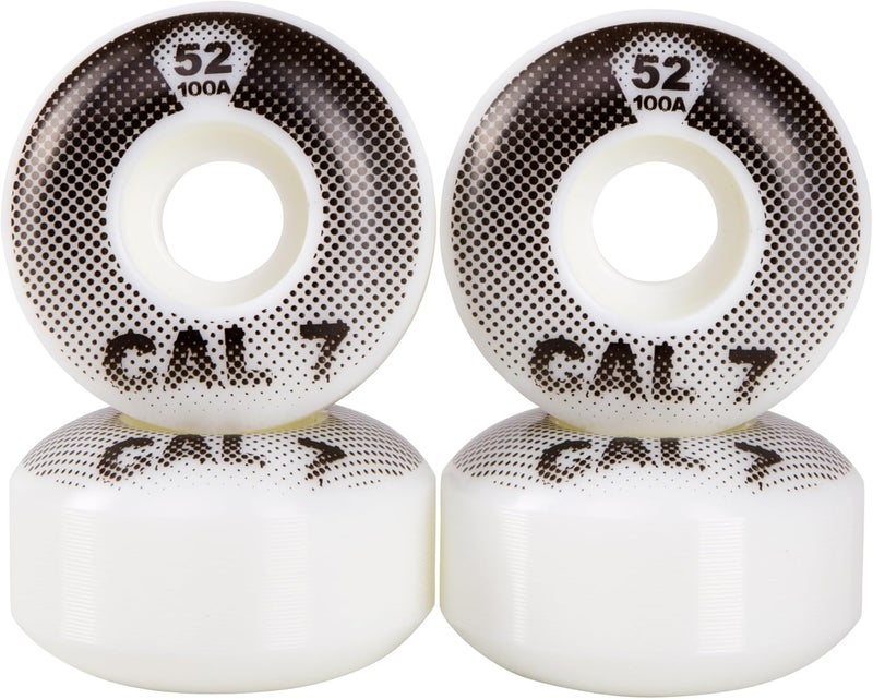 Cal 7 Catch-22 Skateboard Wheels, 52mm & 100A, Black & White Design, Great for Trick, Street & More - Image 1
